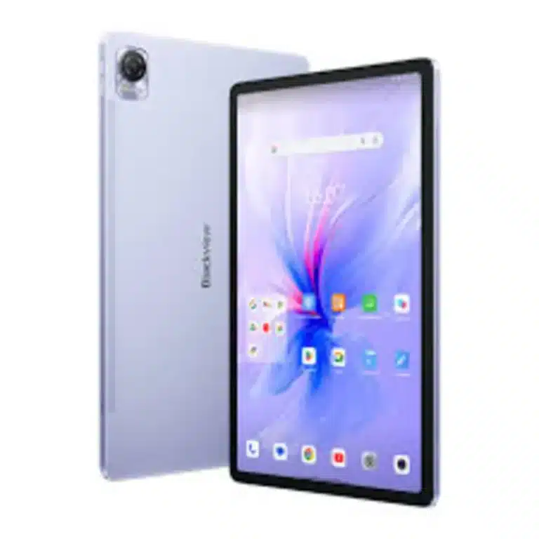 Image of Blackview Mega 1 smartphone, showcasing its sleek and modern design with a glossy black finish.