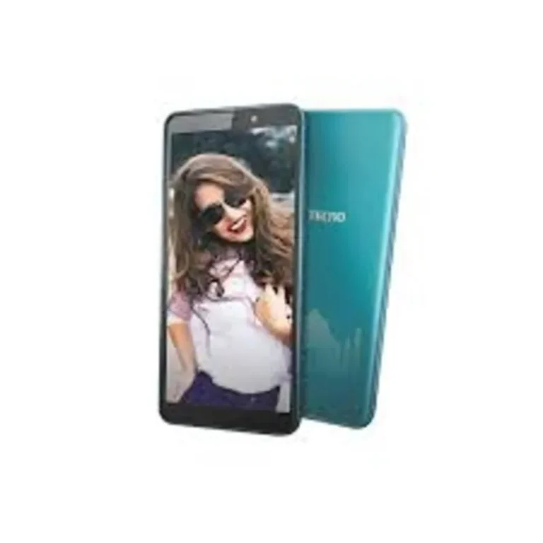 Tecno Camon iACE2 smartphone with a 5.5-inch HD+ display, dual rear cameras, and a sleek black design.