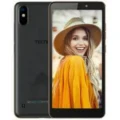 Tecno Camon iACE2 smartphone with a 5.5-inch HD+ display, dual rear cameras, and a sleek black design.