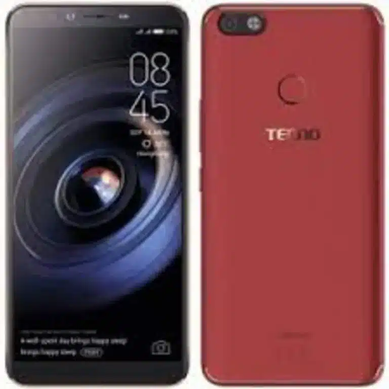 Image of the Tecno Camon X Pro smartphone, featuring a sleek design with a large 6-inch Full HD+ display and a prominent front camera.