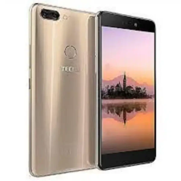 Image of Tecno Phantom 8 smartphone highlighting its sleek design and advanced dual-camera setup.