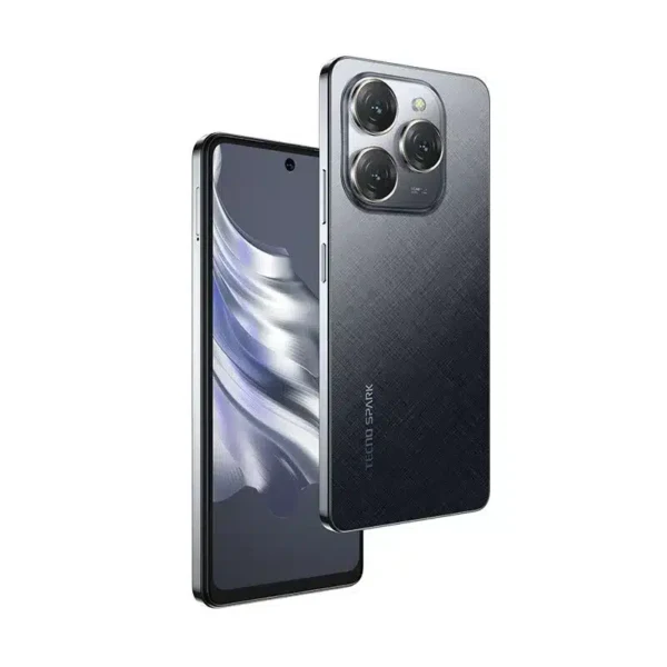 Image of the Tecno Spark 20P smartphone with a sleek design and large display.