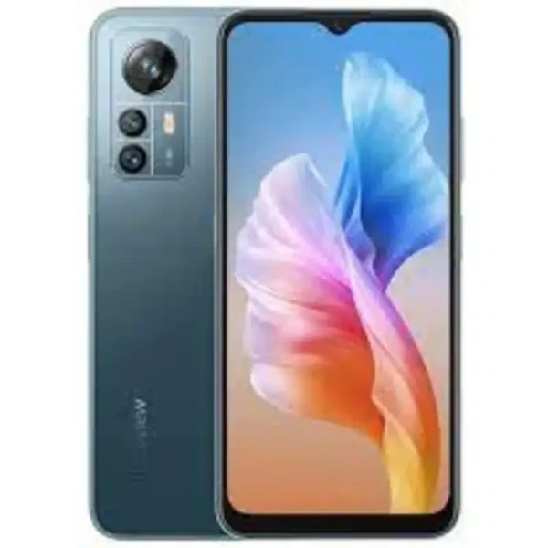 Blackview A85 smartphone with a rugged design, dual rear cameras, and a textured back for a secure grip.