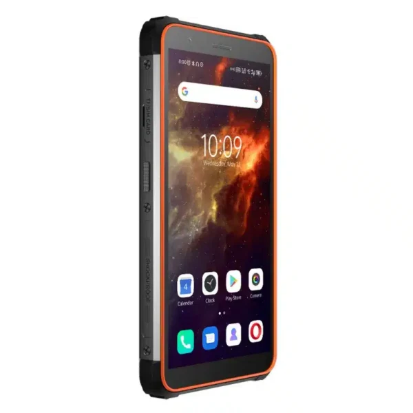 Image of the Blackview BV6600E smartphone with a rugged design, featuring a reinforced exterior and textured back, designed for durability in challenging conditions.