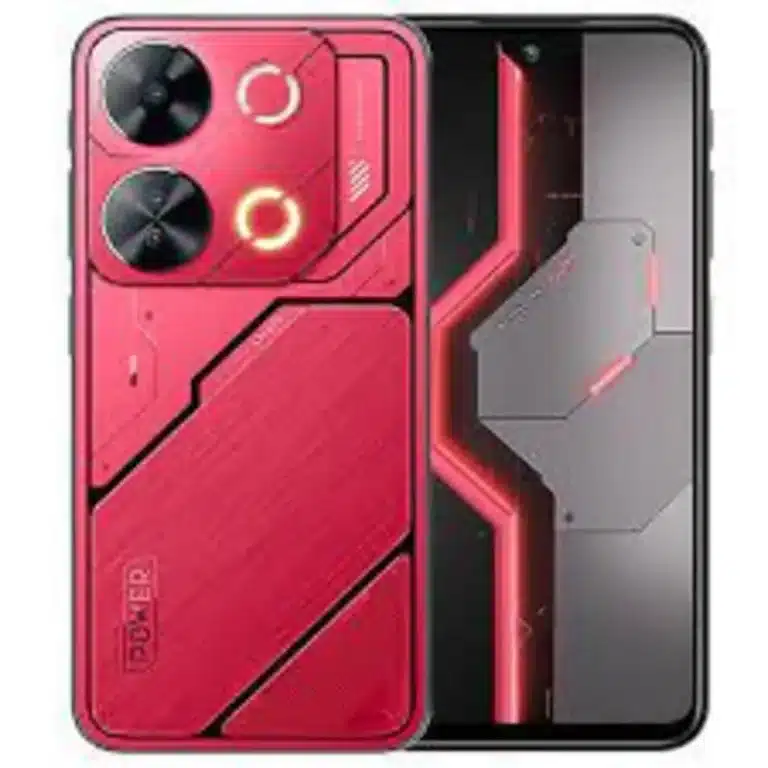 itel P65 smartphone with a 6.6-inch HD+ display, dual-camera setup, and sleek design with rounded edges.
