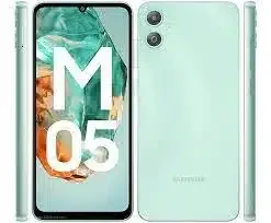 A modern smartphone with a large, black screen and a waterdrop notch. The back is a gradient color, transitioning from blue to purple.