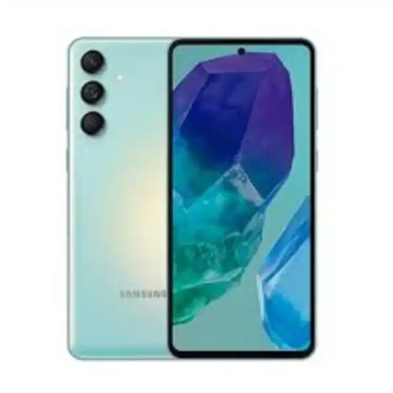 Samsung Galaxy M55s smartphone with a large display and multiple cameras on the back.