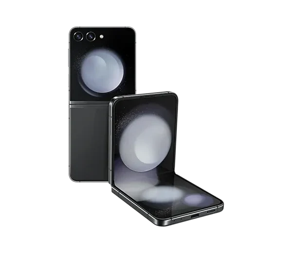 A sleek, folded smartphone with a large, colorful outer display.