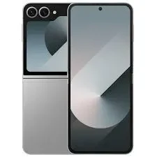 A sleek, folded smartphone with a glossy exterior. The phone is closed, with a small cover screen visible.