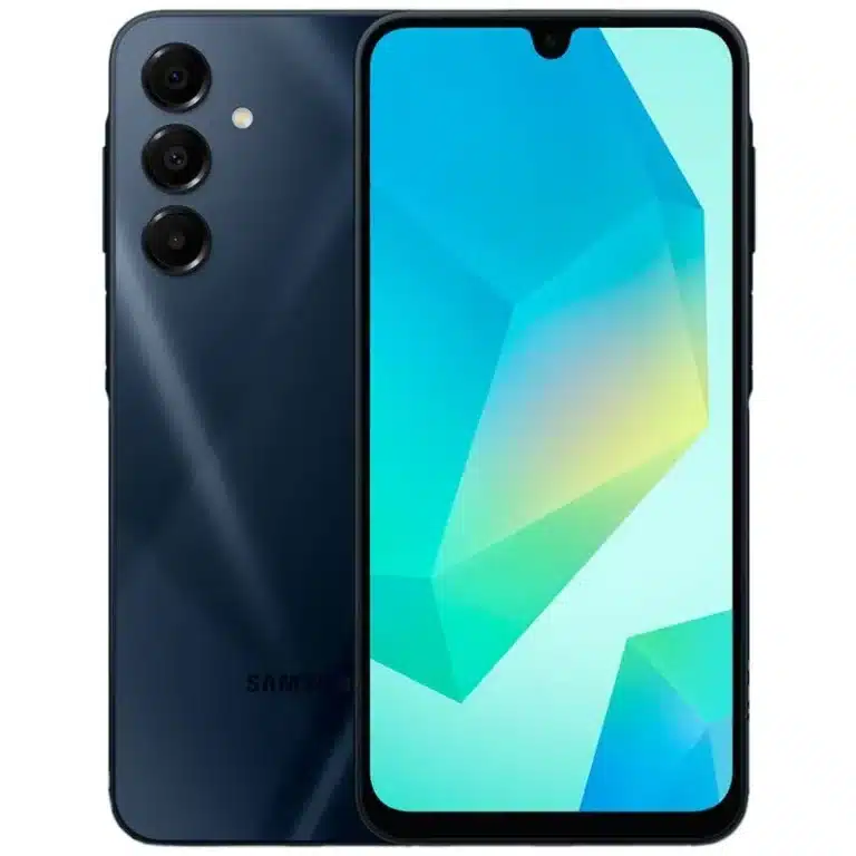 Samsung Galaxy A16 5G smartphone, sleek design, large display, triple rear camera setup, side-mounted fingerprint sensor