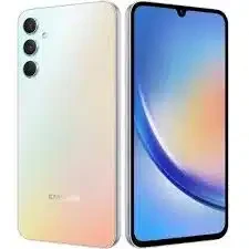 Samsung Galaxy A34 smartphone, sleek design, vibrant colors, large display