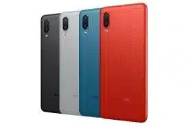 Samsung Galaxy M02 smartphone, front view, showcasing the display and camera.