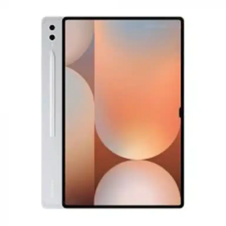 Samsung Galaxy Tab S10 Ultra tablet, showcasing its sleek design, large display, and S Pen stylus.