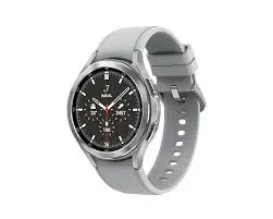 Samsung Galaxy Watch4 Classic smartwatch, black, with a rotating bezel and a sleek design.