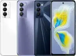 A sleek black smartphone, the Tecno Camon 18T, with a large display and multiple cameras on the back.