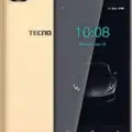 A Tecno Pop 1 Lite smartphone with a black front and a blue back.