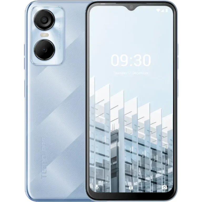 Tecno Pop 6 Pro A Tecno Pop 6 Pro smartphone with a black finish, featuring a large display, a fingerprint sensor, and dual rear cameras.