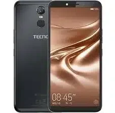 A Tecno Pouvoir 2 Pro smartphone with a black finish, showing the front and back of the device.
