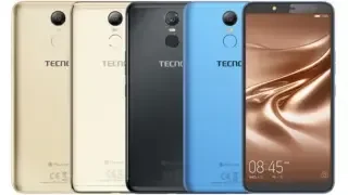A Tecno Pouvoir 2 Pro smartphone with a black finish, showing the front and back of the device.
