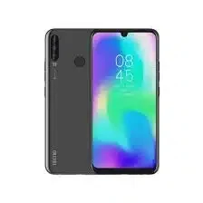 A Tecno Pouvoir 3 Plus smartphone in black, showcasing its large display and waterdrop notch.
