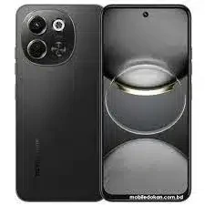 A close-up of the Tecno Spark 30 5G smartphone, showing its sleek design and vibrant color scheme.