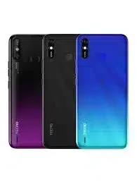 Tecno Spark 4 Lite smartphone in blue, showing the front and back of the device.