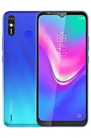 Tecno Spark 4 Lite smartphone in blue, showing the front and back of the device.