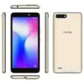 Tecno Spark Pop 2 F smartphone in blue, showing the front and back of the device.