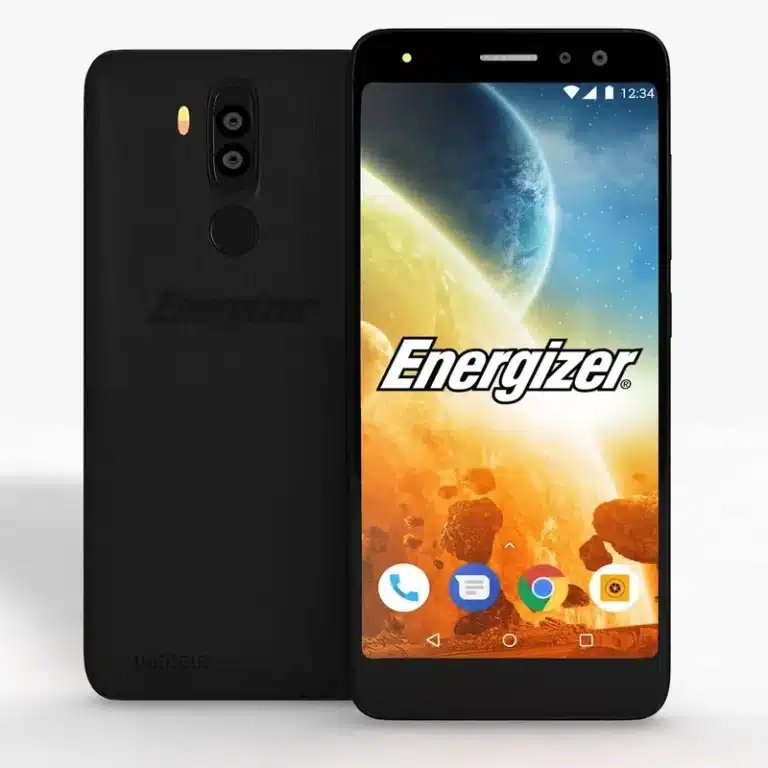 Energizer Power Max P490S smartphone, front view, showcasing its sleek design and large display.