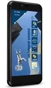 Energizer U506S smartphone, front view, showcasing its 5-inch display and sleek design.