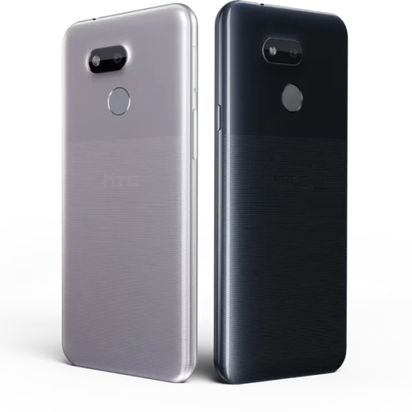 HTC Desire 19+ smartphone, black color, front view