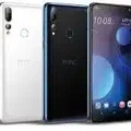 HTC Desire 19+ smartphone, black color, front view