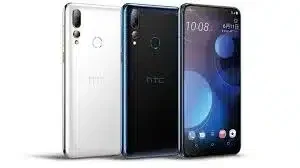 HTC Desire 19+ smartphone, black color, front view