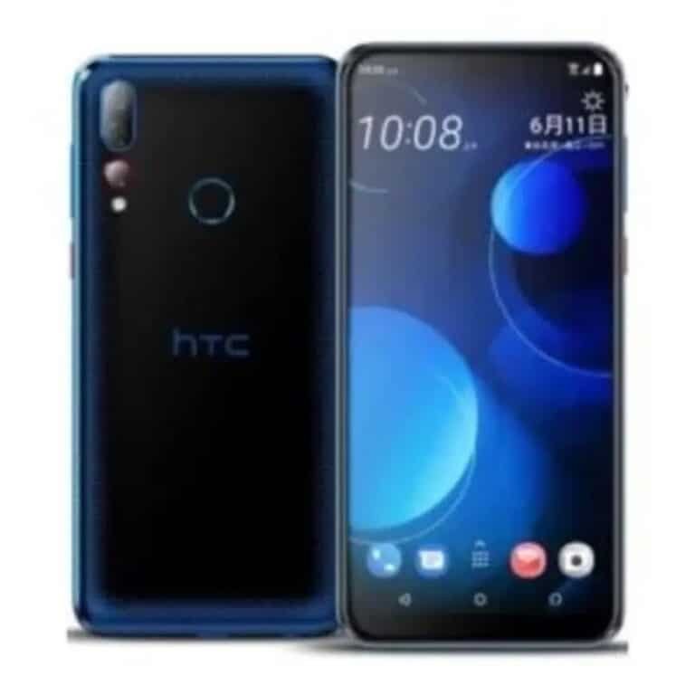 HTC Desire 19+ smartphone, black color, front view