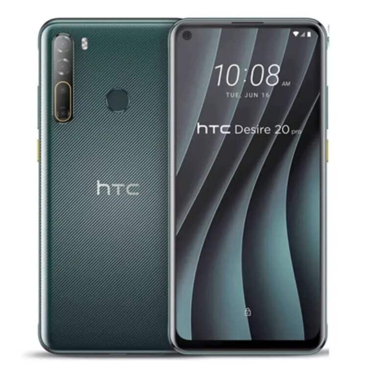 HTC Desire 20 Pro smartphone, sleek design, large display, multiple camera lenses