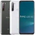 HTC U20 5G smartphone, sleek design, large display, multiple camera lenses