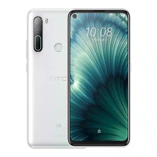 HTC U20 5G smartphone, sleek design, large display, multiple camera lenses