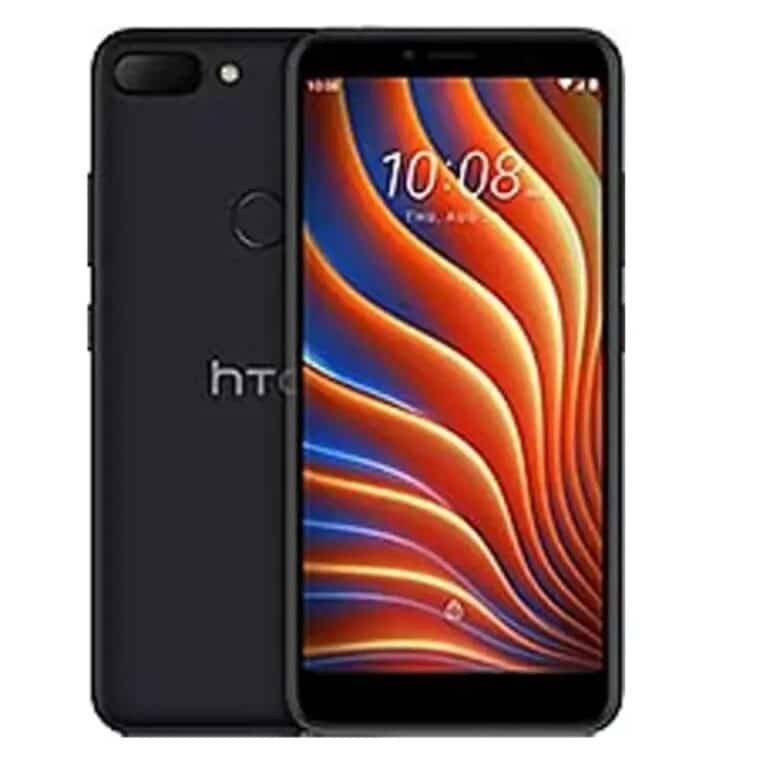 HTC Wildfire E smartphone, front view, showcasing the display and camera.