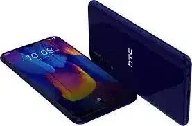 HTC Wildfire X smartphone, showing its sleek design, triple rear cameras, and large display.