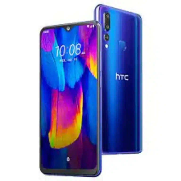 HTC Wildfire X smartphone, showing its sleek design, triple rear cameras, and large display.