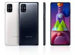 Samsung Galaxy M51 smartphone, black color, large screen, multiple rear cameras