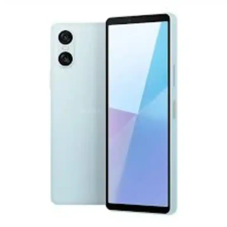 Sony Xperia 10 VI smartphone held in hand, demonstrating its compact design and lightweight feel.